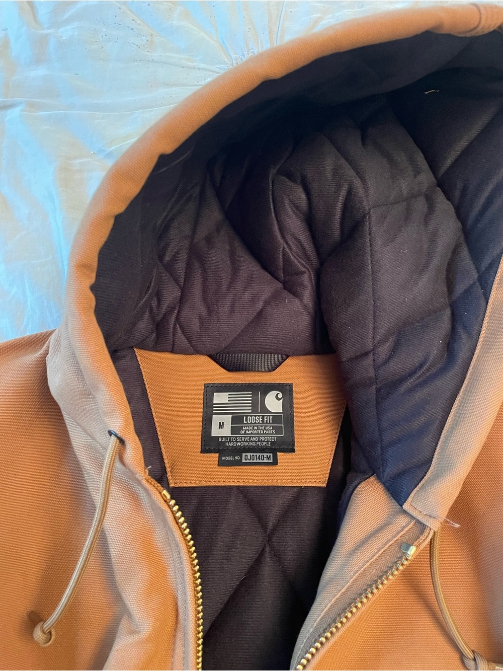 Carhartt Brown Hooded Duck Insulated Puffer Jacket - Picture 3 of 4